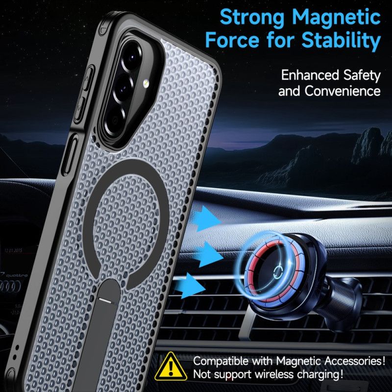 Cover Hoesje Samsung Galaxy A17 4g / 5g Telefoonhoesje Magnetische Rastertextuur