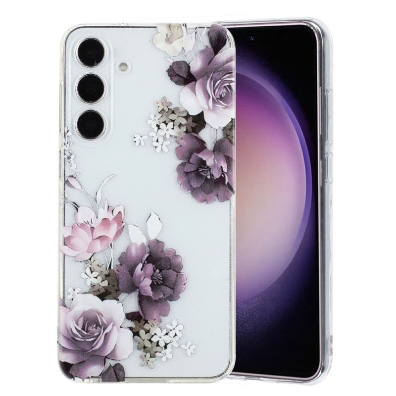 Cover Hoesje Samsung Galaxy A17 4g / 5g Telefoonhoesje Paars Pioenrozen