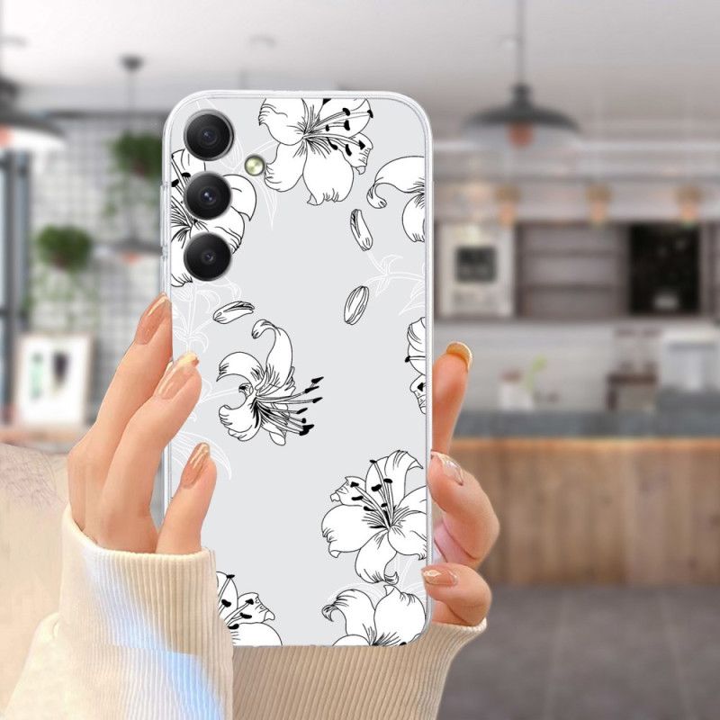 Cover Hoesje Samsung Galaxy A17 4g / 5g Telefoonhoesje Witte Bloemen