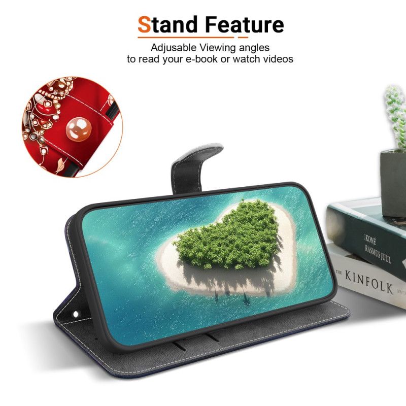 Flip Case Leren Samsung Galaxy A17 4g / 5g Rode Rozen