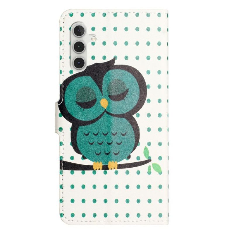 Flip Case Leren Samsung Galaxy A17 4g / 5g Slapende Uil