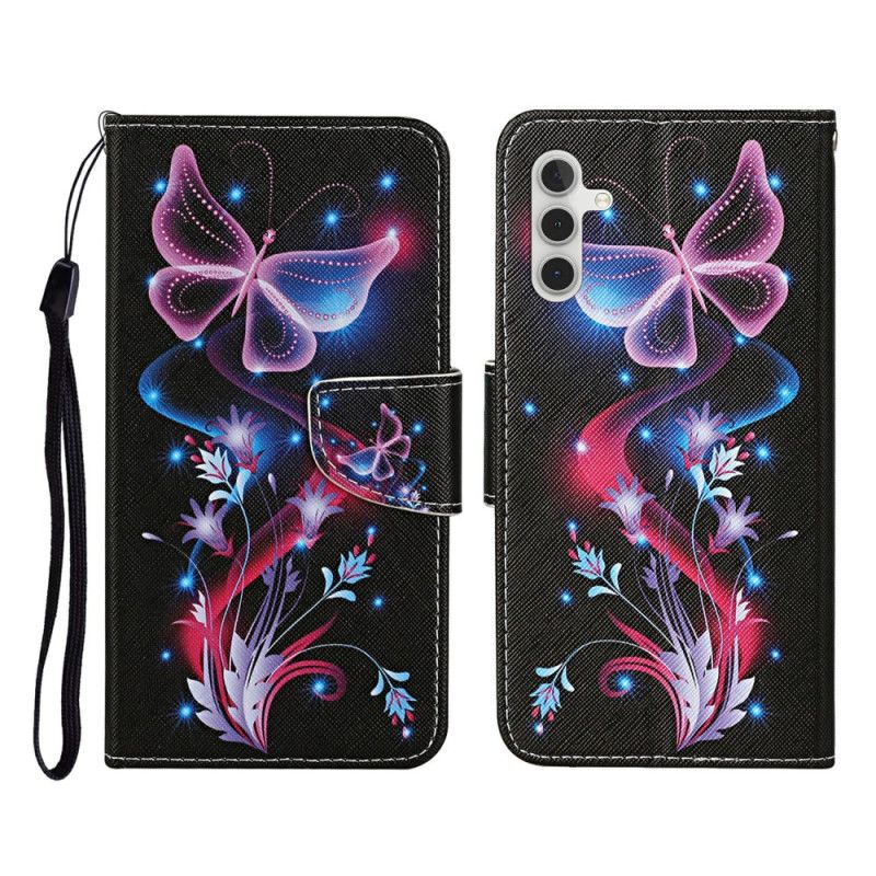 Folio-hoesje Samsung Galaxy A17 4g / 5g Lichtgevende Vlinders