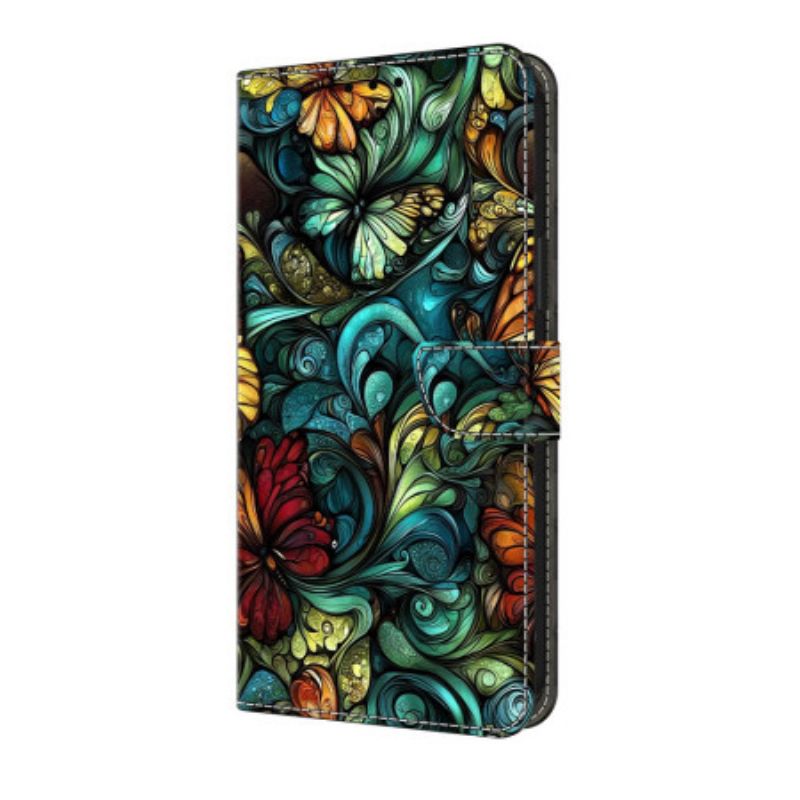 Folio-hoesje Samsung Galaxy A17 4g / 5g Telefoonhoesje Aquarel Bloemen En Planten