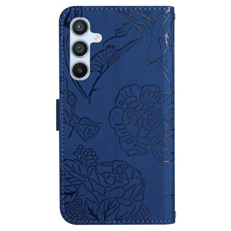 Folio-hoesje Samsung Galaxy A17 4g / 5g Telefoonhoesje Bandje Met Vlinderprint