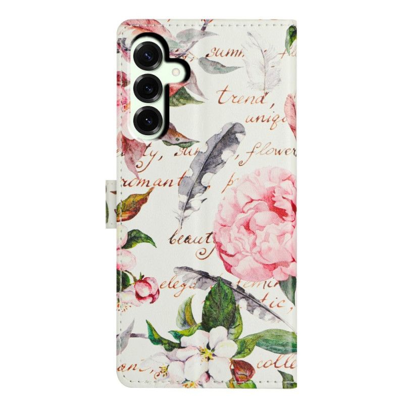 Folio-hoesje Samsung Galaxy A17 4g / 5g Telefoonhoesje Bladeren En Bloemen