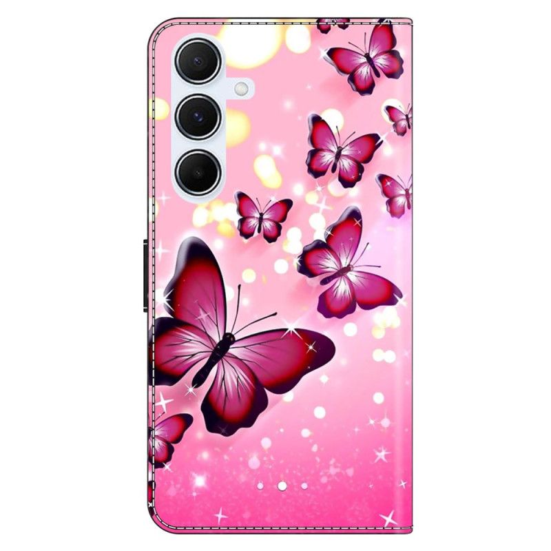 Folio-hoesje Samsung Galaxy A17 4g / 5g Telefoonhoesje Roze Vlinders