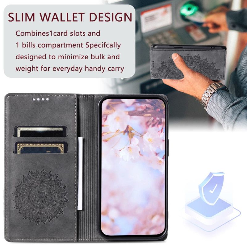Folio-hoesje Voor Samsung Galaxy A17 4g / 5g Mandala Suède-effect