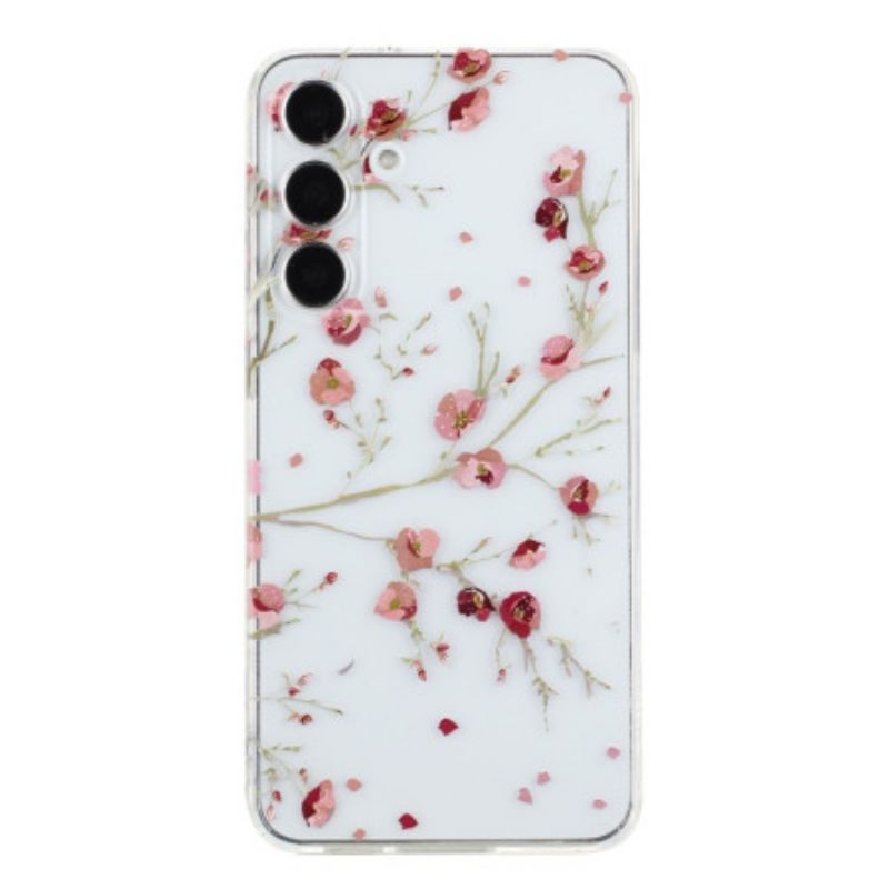 Hoesje Voor Samsung Galaxy A17 4g / 5g Rode Bloemen
