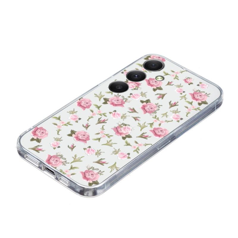 Hoesje Voor Samsung Galaxy A17 4g / 5g Roze Bloemenpatroon