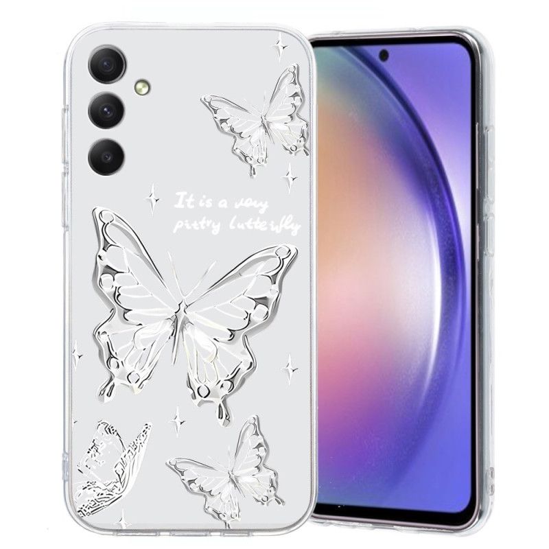 Hoesje Voor Samsung Galaxy A17 4g / 5g Witte Vlinder
