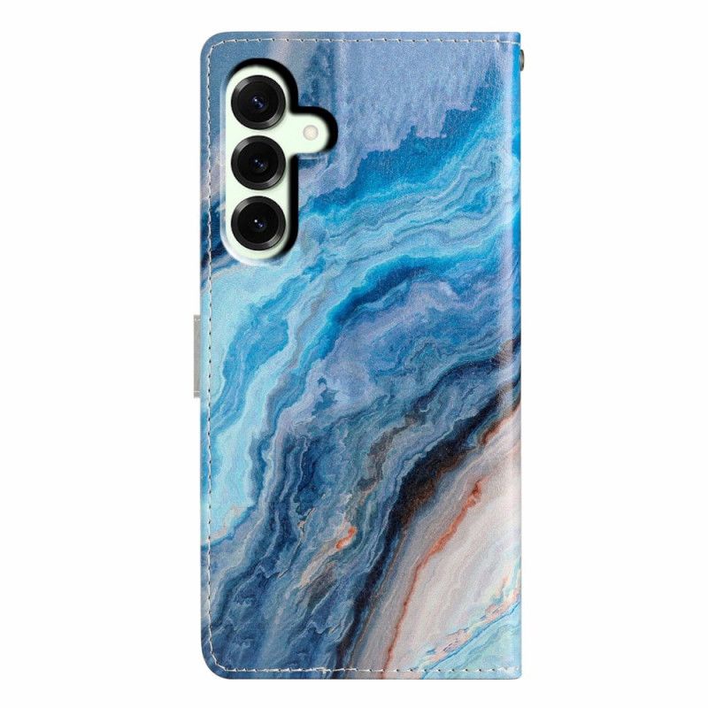 Leren Hoesje Samsung Galaxy A17 4g / 5g Blauw Marmer