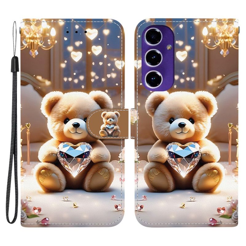 Leren Hoesje Samsung Galaxy A17 4g / 5g Diamanten Beer