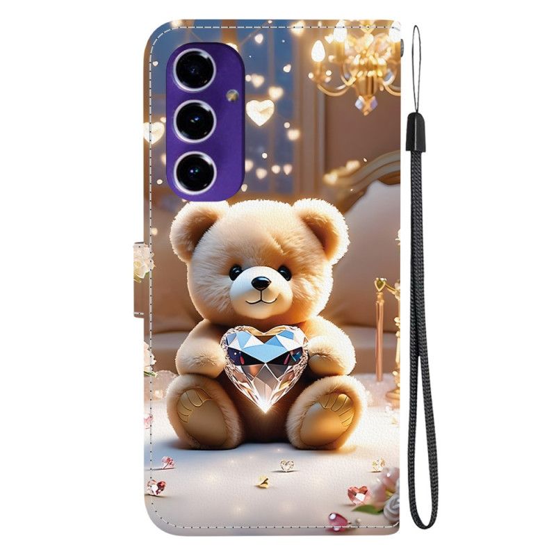 Leren Hoesje Samsung Galaxy A17 4g / 5g Diamanten Beer