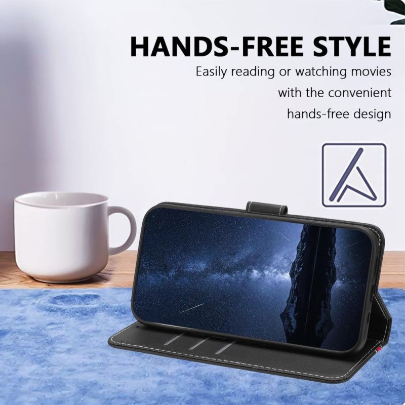 Leren Hoesje Samsung Galaxy A17 4g / 5g Gekleurde Rand