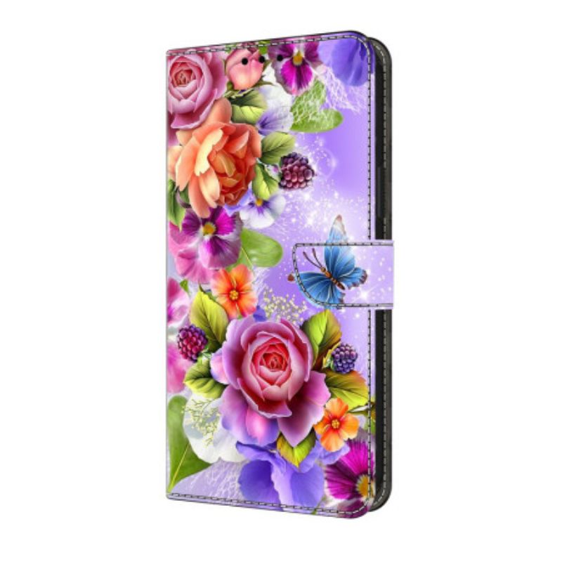 Leren Hoesje Samsung Galaxy A17 4g / 5g Intense Bloemen Bescherming Hoesje