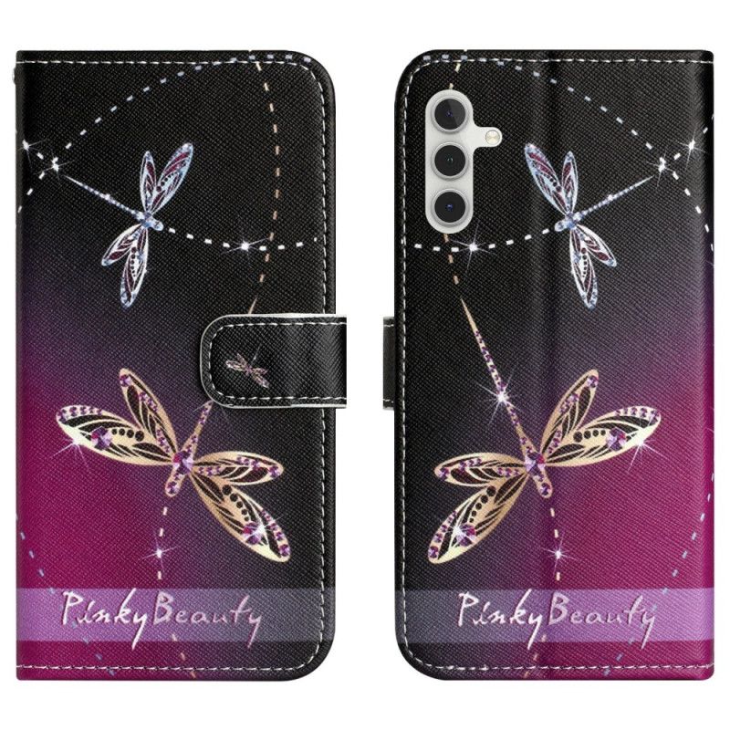 Leren Hoesje Samsung Galaxy A17 4g / 5g Libellen Bescherming Hoesje