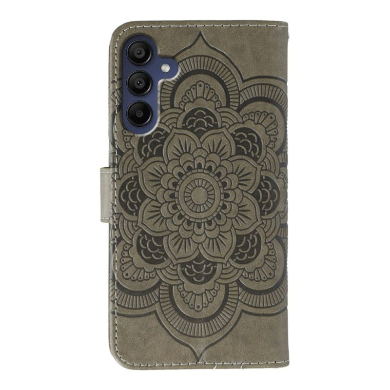 Leren Hoesje Samsung Galaxy A17 4g / 5g Mandala Met Strasssteentjes Bescherming Hoesje