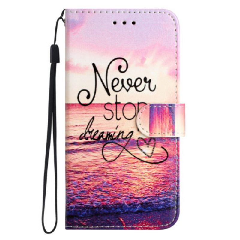 Leren Hoesje Samsung Galaxy A17 4g / 5g Never Stop Dreaming