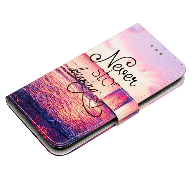 Leren Hoesje Samsung Galaxy A17 4g / 5g Never Stop Dreaming