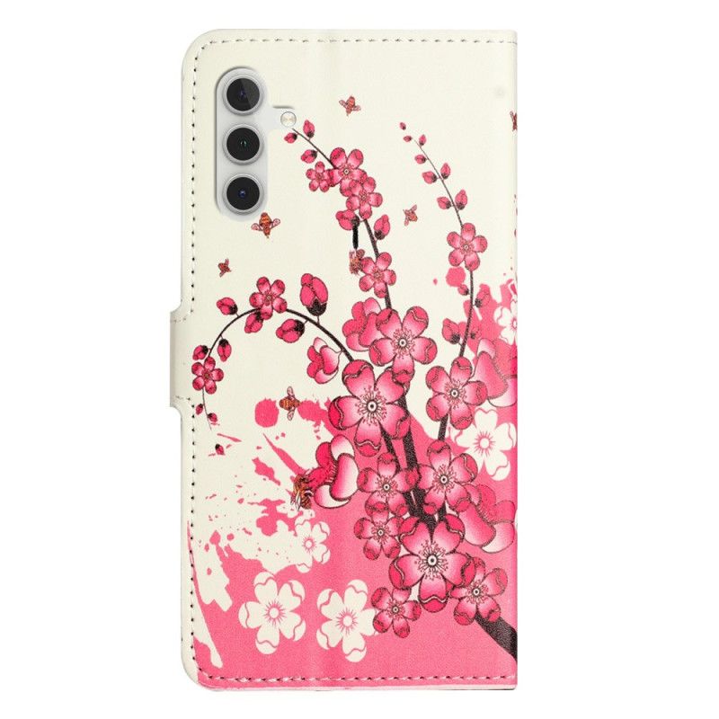 Leren Hoesje Samsung Galaxy A17 4g / 5g Pruimenbloesems Bescherming Hoesje