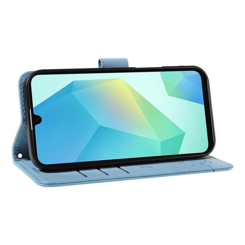 Leren Hoesje Voor Samsung Galaxy A17 4g / 5g Bandje Met Kattendesign