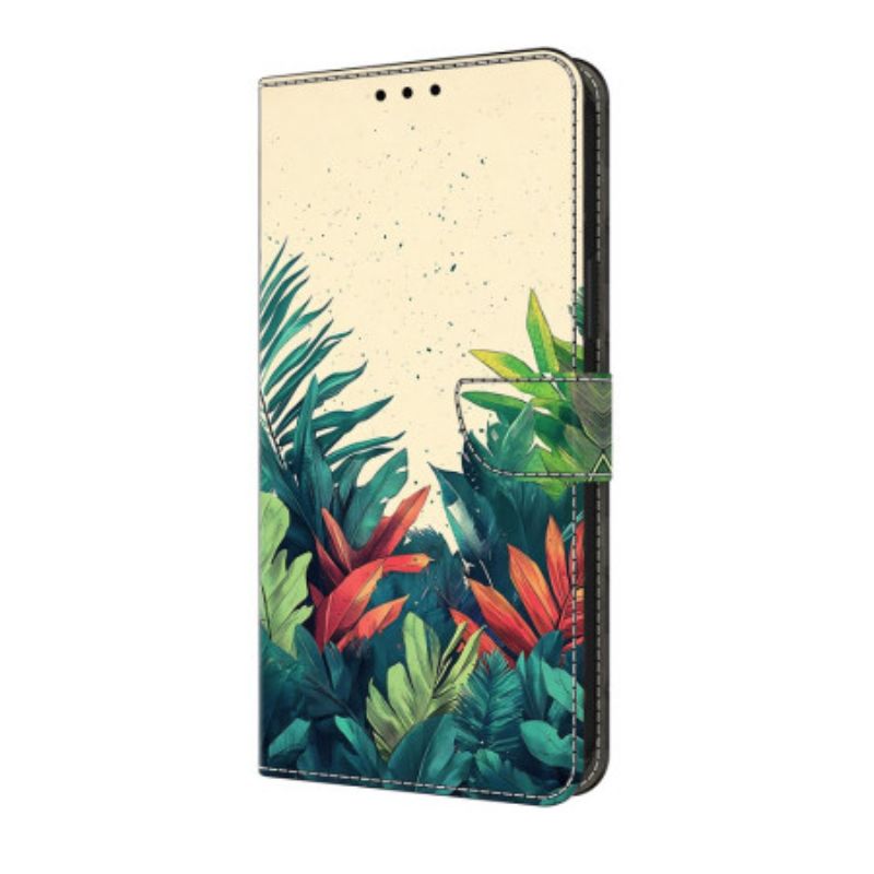 Leren Hoesje Voor Samsung Galaxy A17 4g / 5g Bladeren