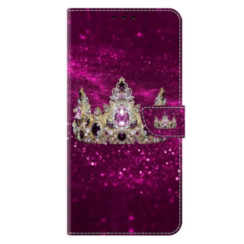Leren Hoesje Voor Samsung Galaxy A17 4g / 5g Diamanten Kroon