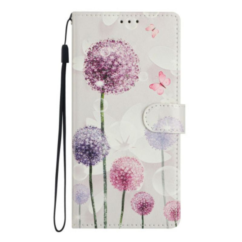 Leren Hoesje Voor Samsung Galaxy A17 4g / 5g Paardenbloemen
