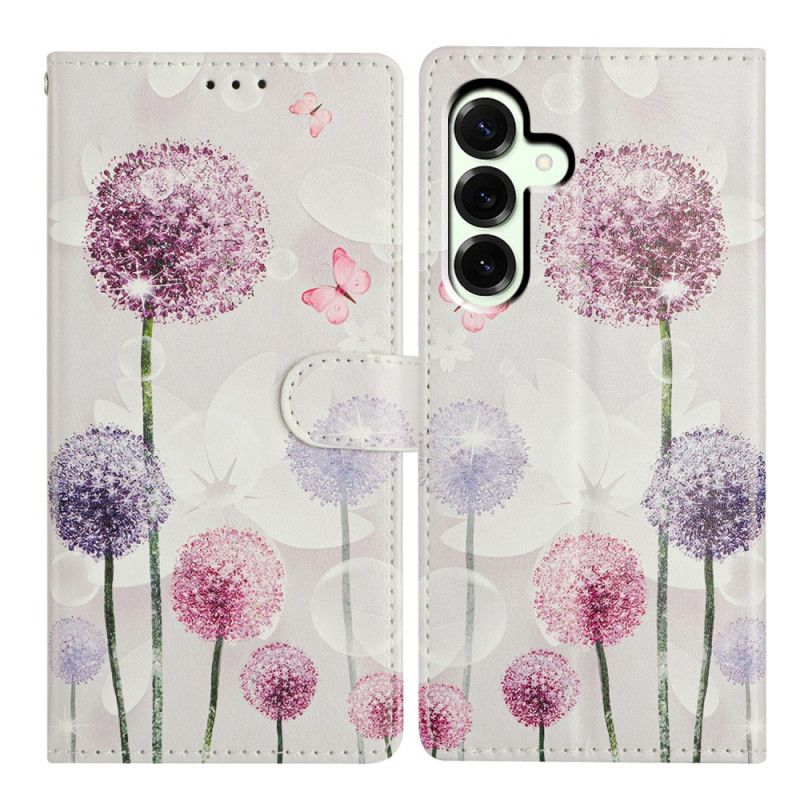 Leren Hoesje Voor Samsung Galaxy A17 4g / 5g Paardenbloemen