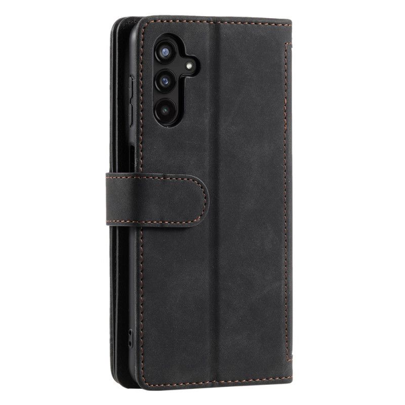 Leren Hoesje Voor Samsung Galaxy A17 4g / 5g Vintage Portemonnee Met 9 Kaartsleuven