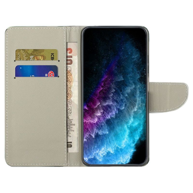 Leren Hoesje Voor Samsung Galaxy A17 4g / 5g Vlinderpatroon