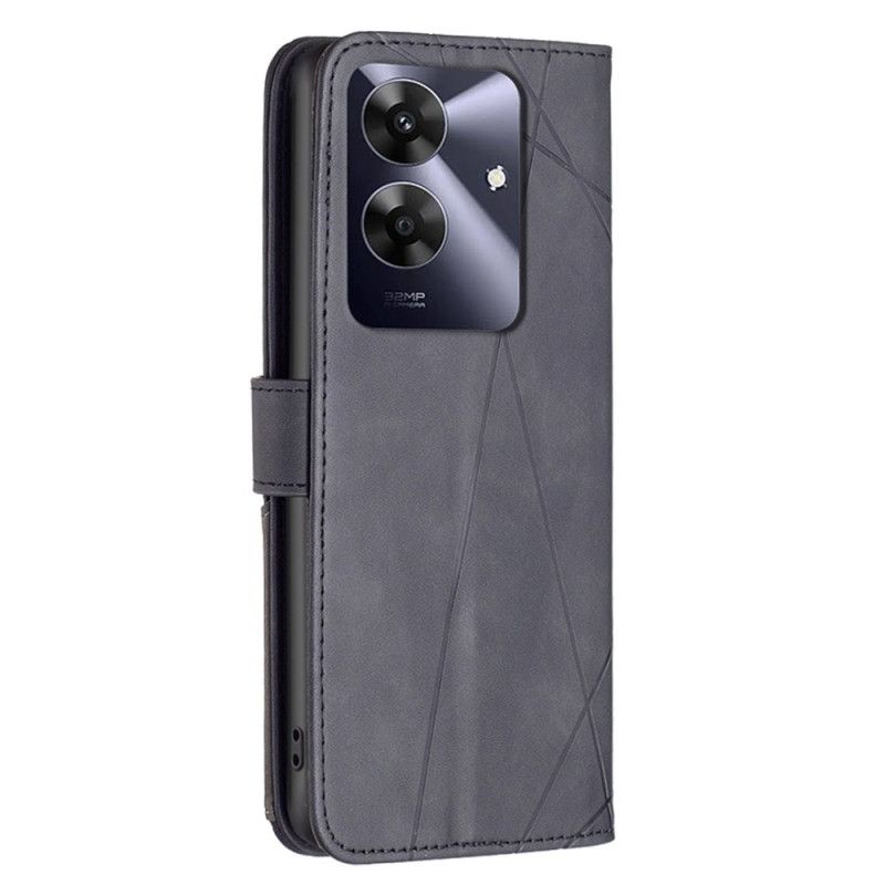 Flip Case Leren Realme Note 60 Geometrische Patronen Binfen-kleur