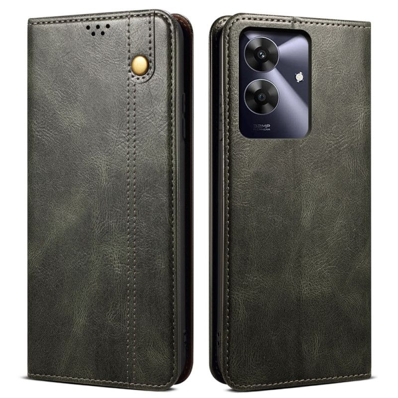 Folio-hoesje Realme Note 60 Telefoonhoesje Gewaxt Kunstleer