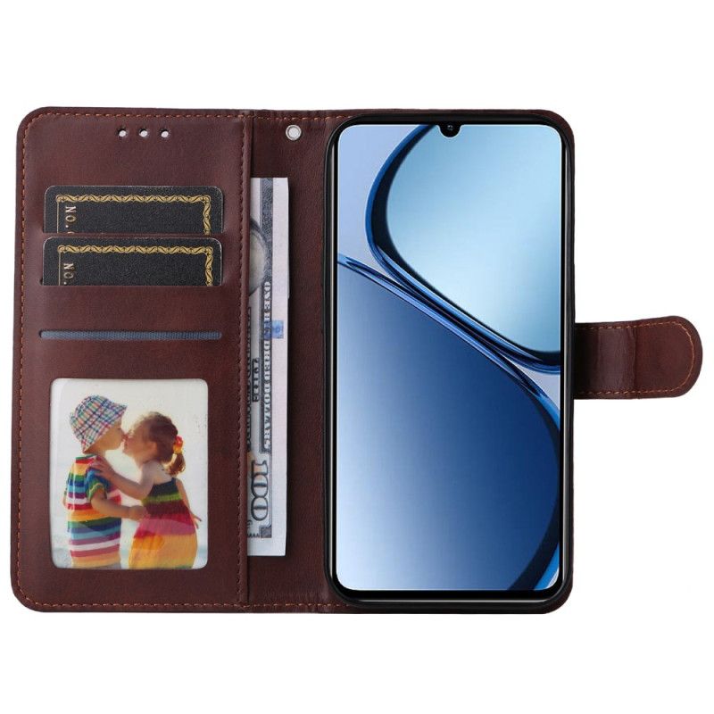 Leren Hoesje Realme Note 60 Effen Leerlook Bescherming Hoesje