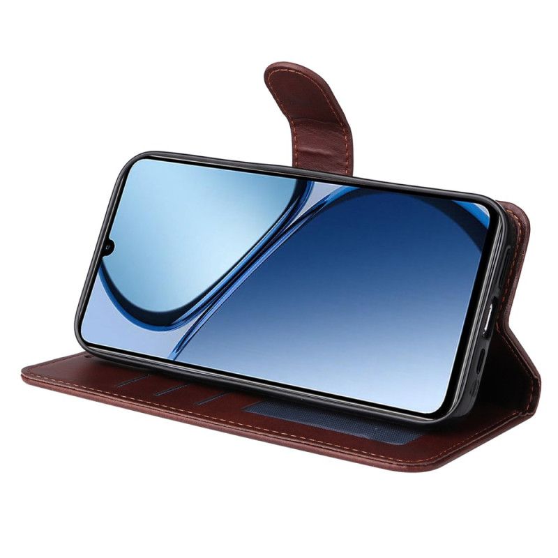 Leren Hoesje Realme Note 60 Effen Leerlook Bescherming Hoesje