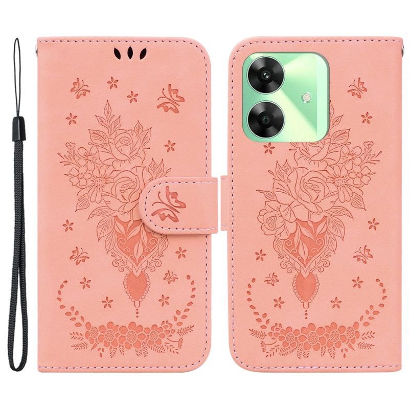 Leren Hoesje Realme Note 60 Roze Suède Effect Bescherming Hoesje