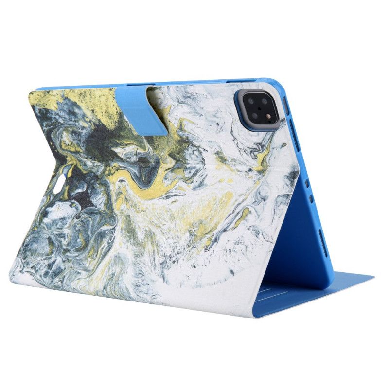 Bescherming Hoesje iPad Pro 11" (2018) (2020) Lichtblauw Wit Gouache-Reekspatroon