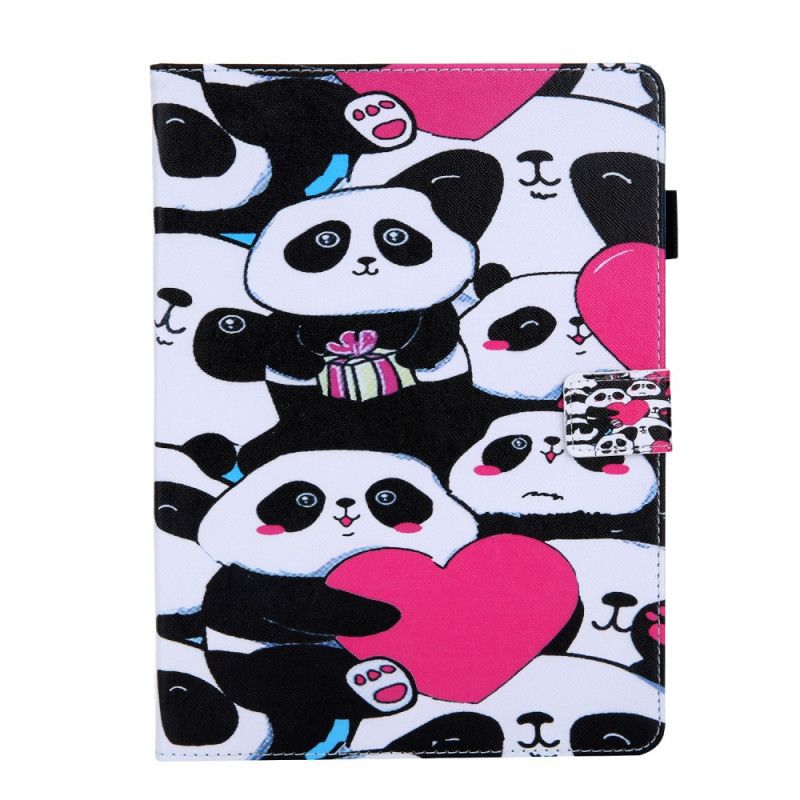 Cover Folio-hoesje iPad Pro 11" (2018) (2020) Wit Zwart Telefoonhoesje Afdruk Van De Panda-Serie