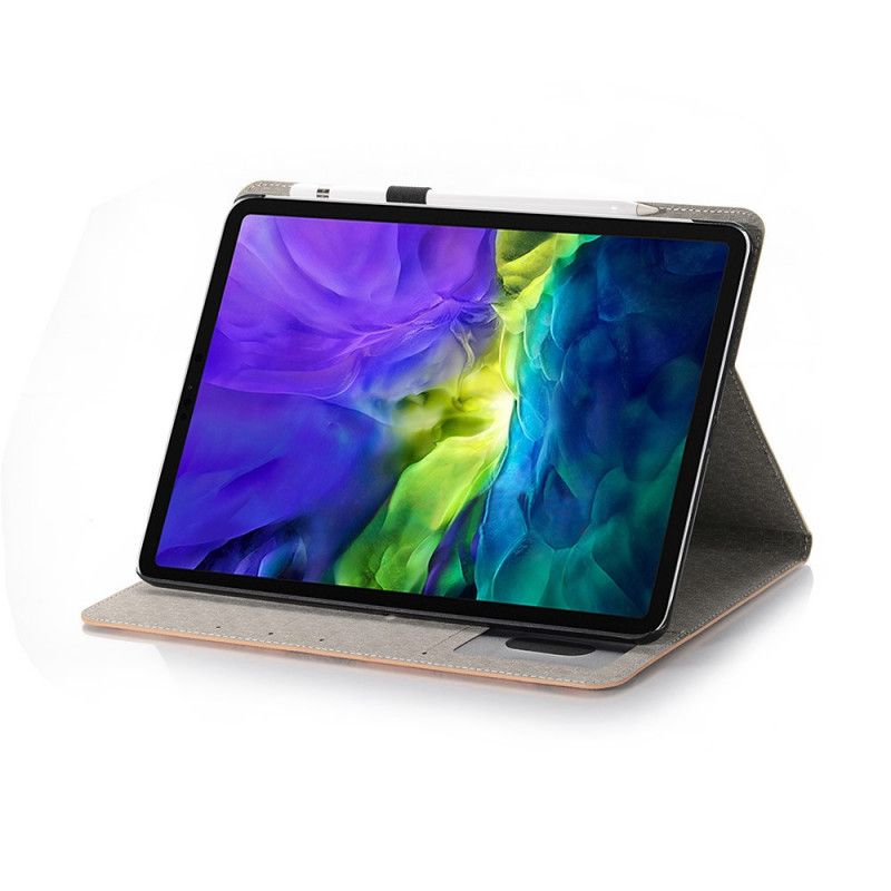 Cover voor iPad Pro 11" (2018) (2020) Bruin Grijs Kunstleer Kaart