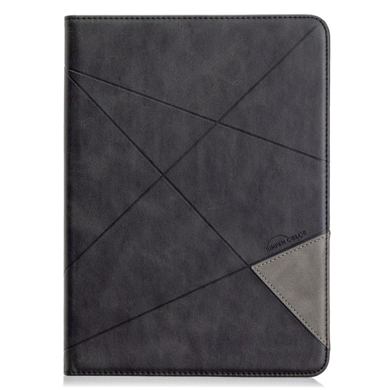 Flip Case Leren iPad Pro 11" (2018) (2020) Grijs Zwart Geometrische Vorm