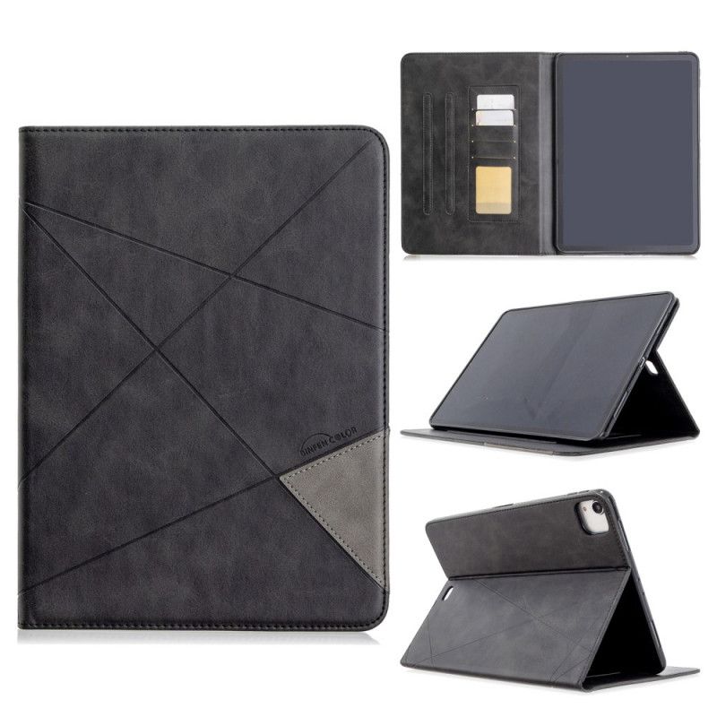 Flip Case Leren iPad Pro 11" (2018) (2020) Grijs Zwart Geometrische Vorm