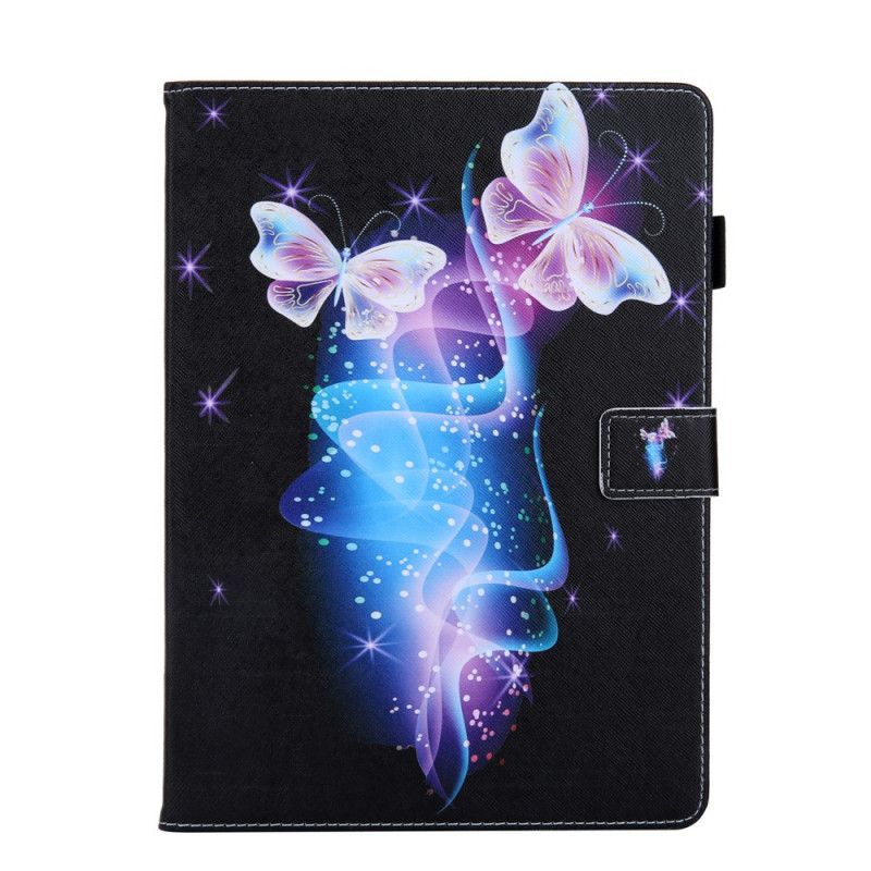 Flip Case Leren iPad Pro 11" (2018) (2020) Lichtblauw Zwart Vlinder Serie Print