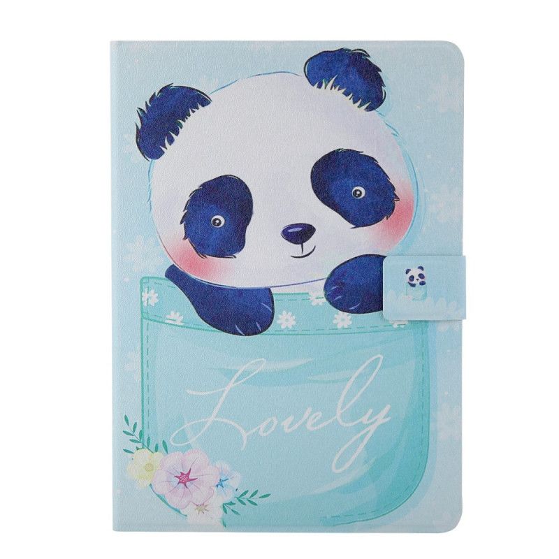 Leren Hoesje iPad Pro 11" (2018) (2020) Lichtblauw Patroon Panda-Serie