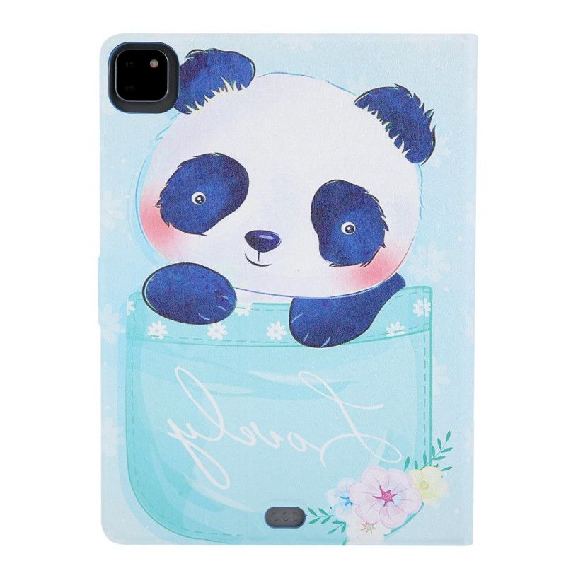 Leren Hoesje iPad Pro 11" (2018) (2020) Lichtblauw Patroon Panda-Serie