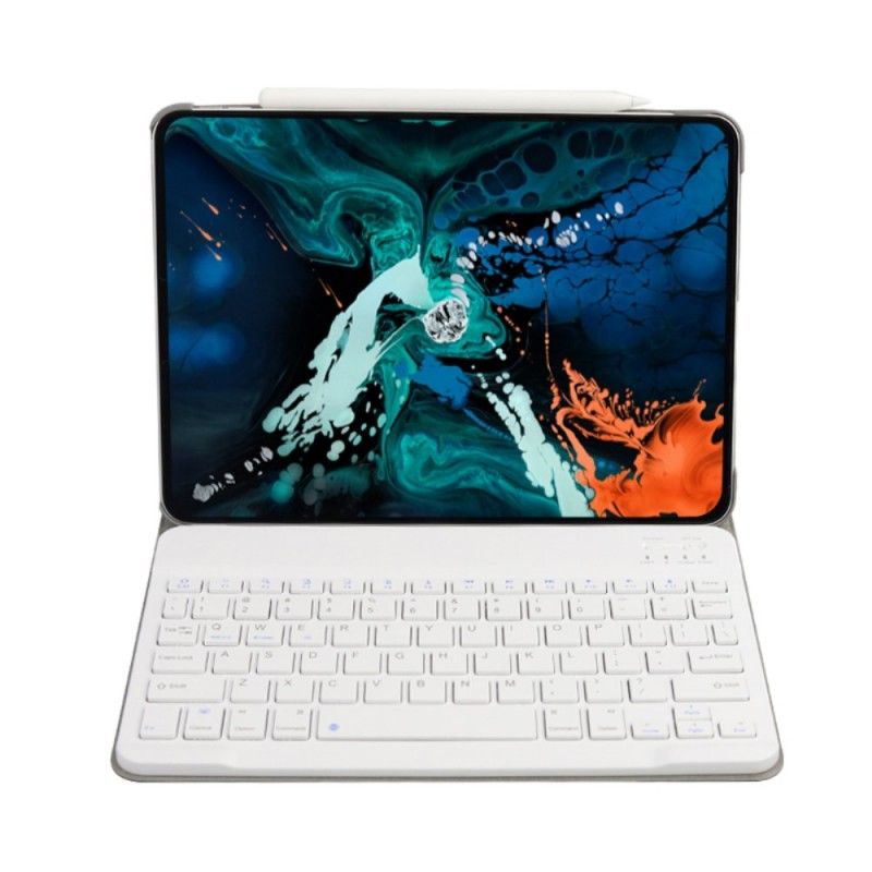 Leren Hoesje iPad Pro 11" (2018) (2020) Roségoud Zwart Met Afneembaar Premium Bluetooth-Toetsenbord