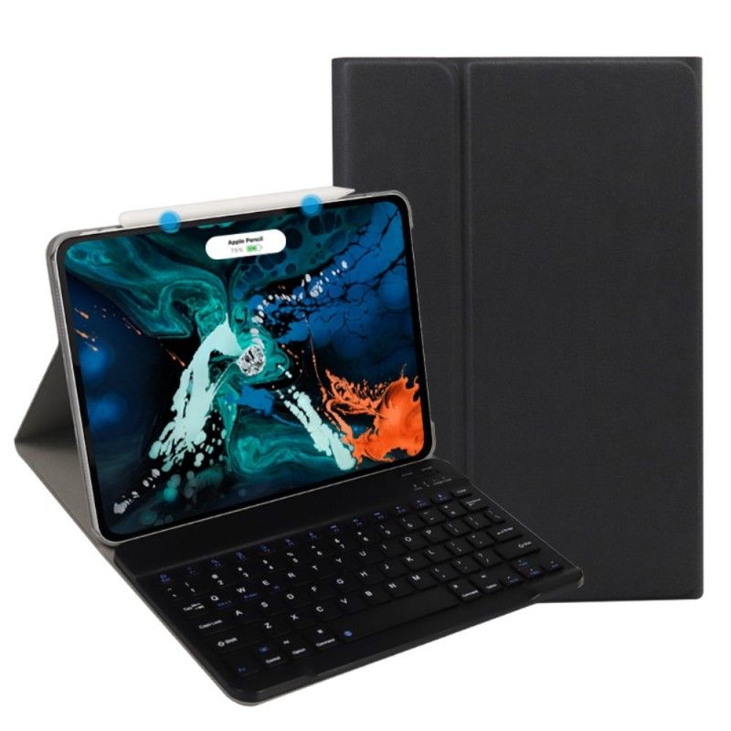 Leren Hoesje iPad Pro 11" (2018) (2020) Roségoud Zwart Met Afneembaar Premium Bluetooth-Toetsenbord