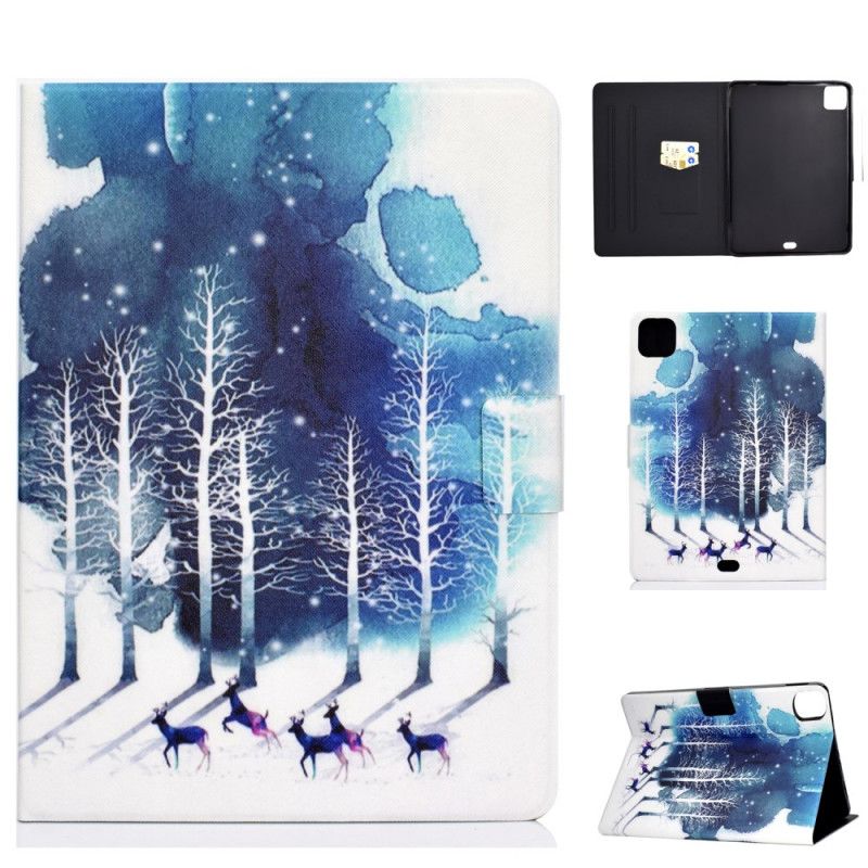 Leren Hoesje voor iPad Pro 11" (2018) (2020) Sneeuwhert