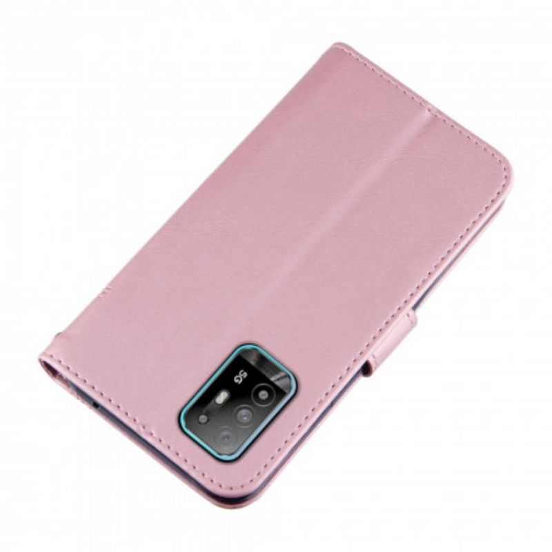 Bescherming Hoesje Oppo A94 5g Bandjes Met Geo-lederen Effect