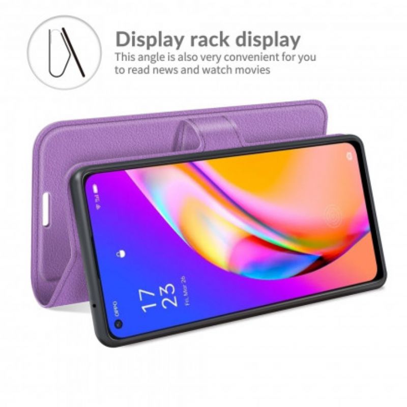 Bescherming Hoesje Oppo A94 5g Klassiek Litchi Kunstleer