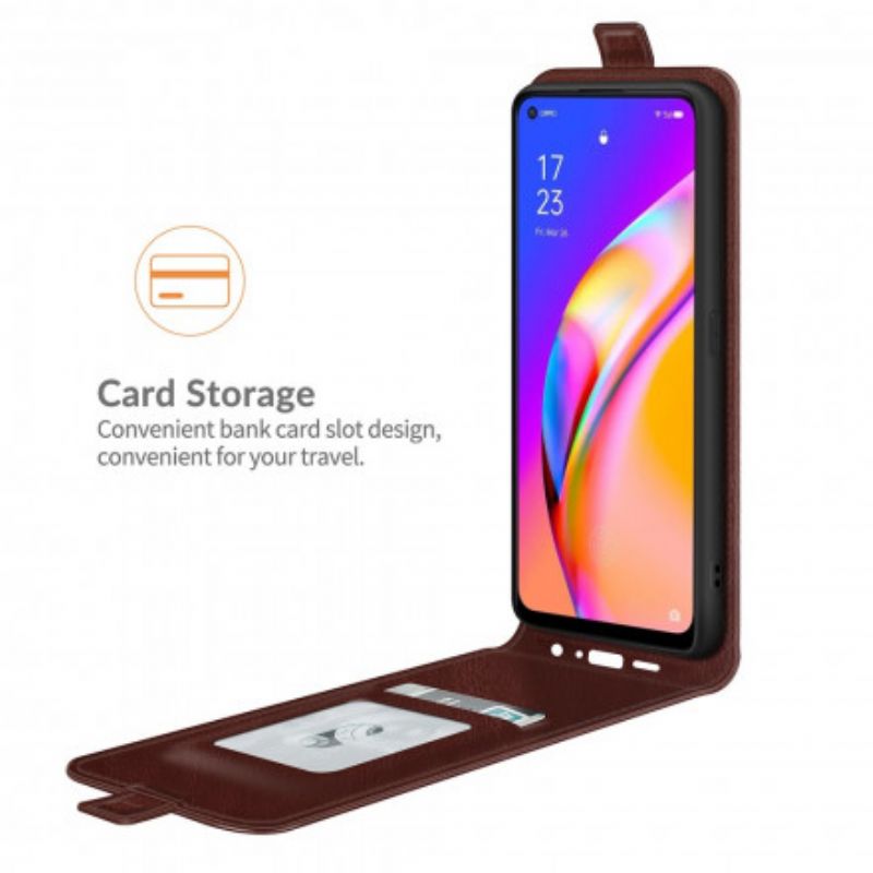 Bescherming Hoesje Oppo A94 5g Verticale Lederen Effectklep